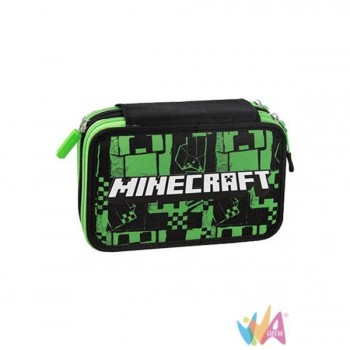 Astuccio Minecraft 3 Zip Verde - Solletico Giocattoli